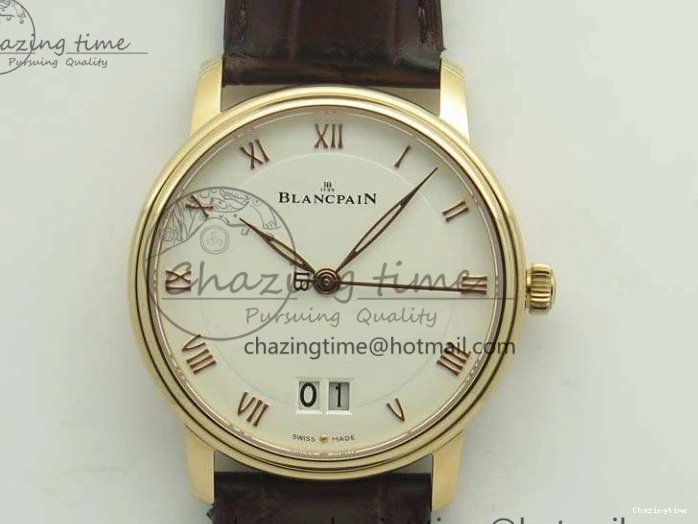 0311 MultiPurpose Villeret 6654 SS Complicated Function OMF 1:1 Best Edition White Dial on Black Leather Strap A6654 V 7901